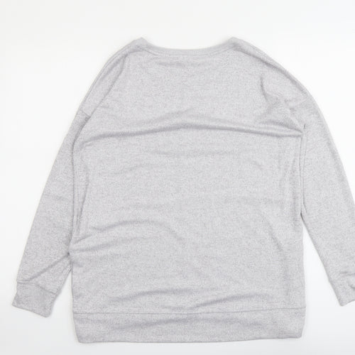 NEXT Womens Grey Boat Neck Polyester Pullover Jumper Size 12