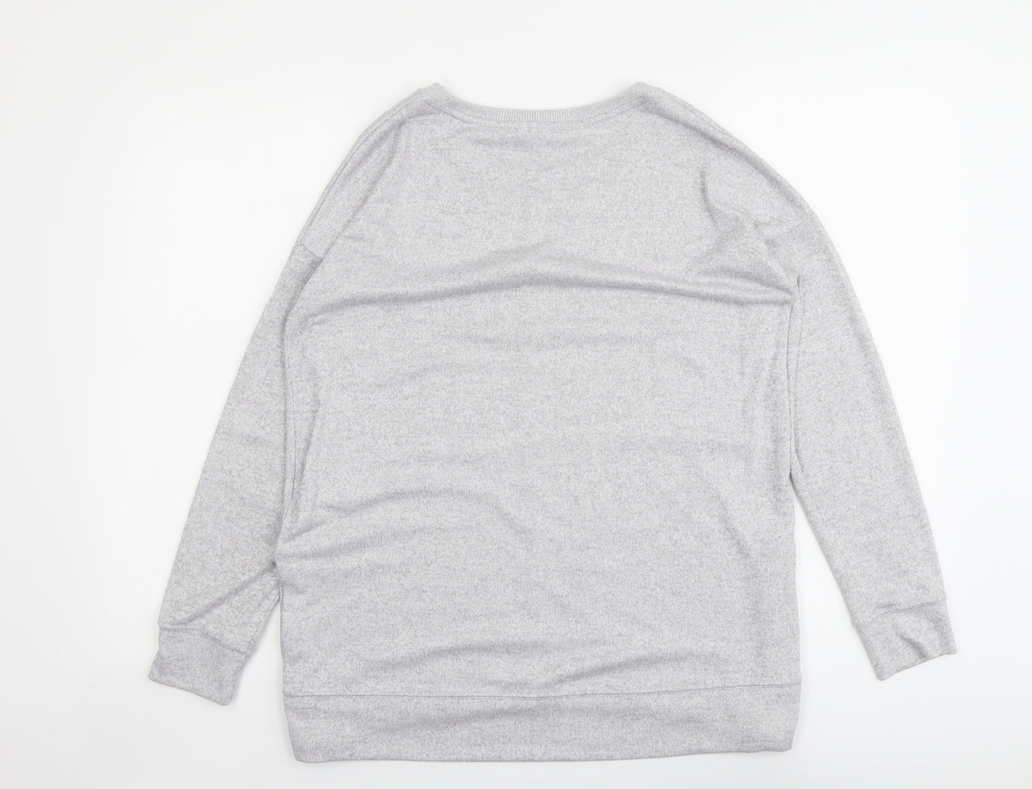 NEXT Womens Grey Boat Neck Polyester Pullover Jumper Size 12