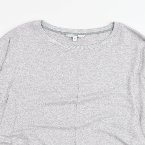 NEXT Womens Grey Boat Neck Polyester Pullover Jumper Size 12