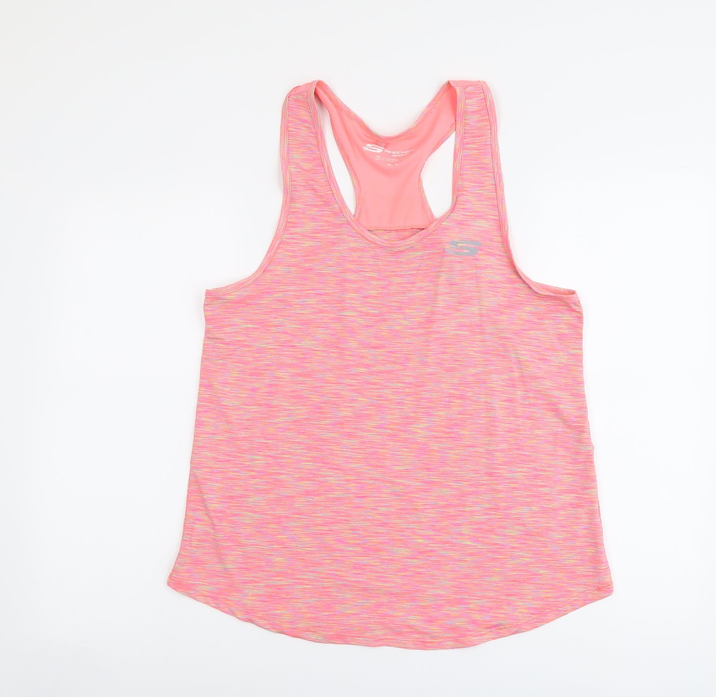 Skechers Womens Pink Polyester Basic Tank Size 14 Round Neck Pullover