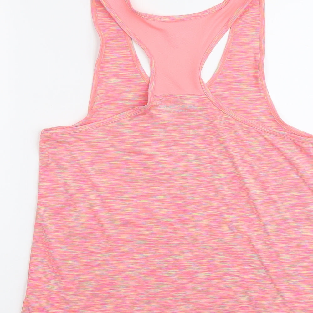 Skechers Womens Pink Polyester Basic Tank Size 14 Round Neck Pullover