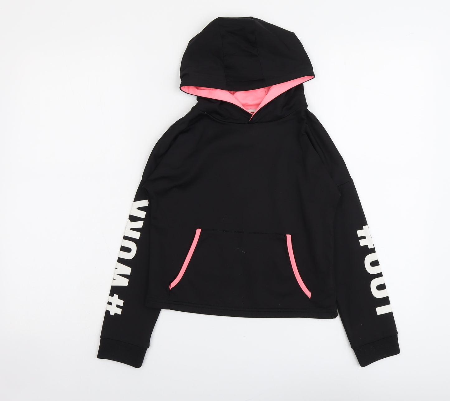 Moinoti Girls Black Polyester Pullover Hoodie Size 7-8 Years Pullover