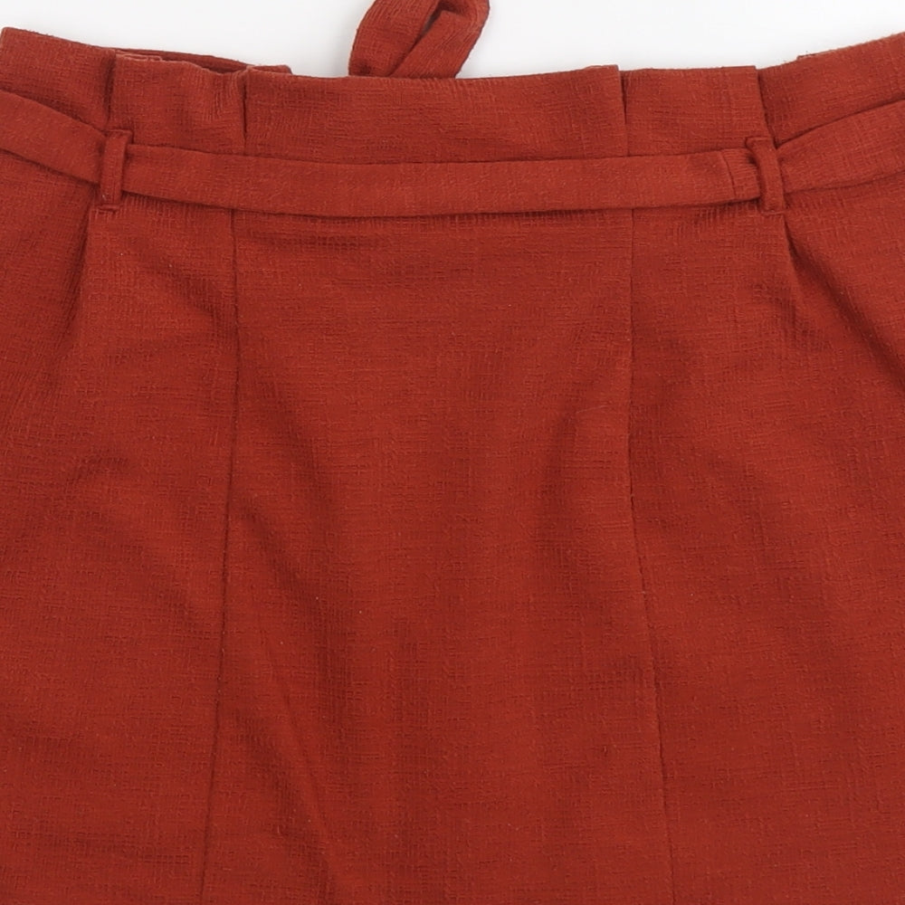 Primark Womens Red Polyester Mini Skirt Size 12 Button