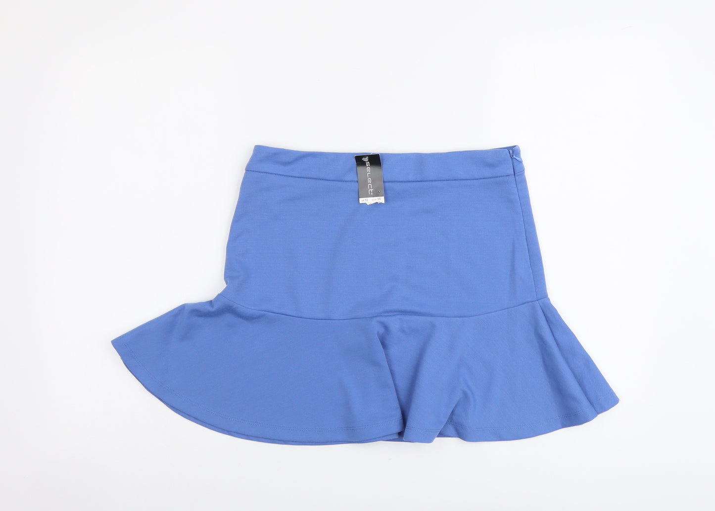 Select Womens Blue Polyester Mini Skirt Size 10 Zip