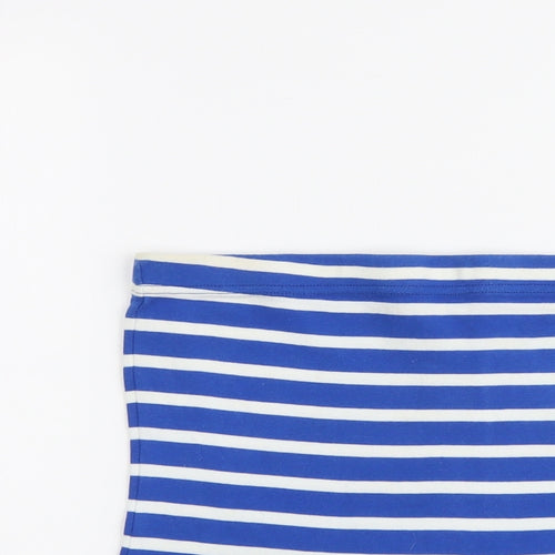 Papaya Womens Blue Striped Cotton Cropped Tank Size 12 Off the Shoulder