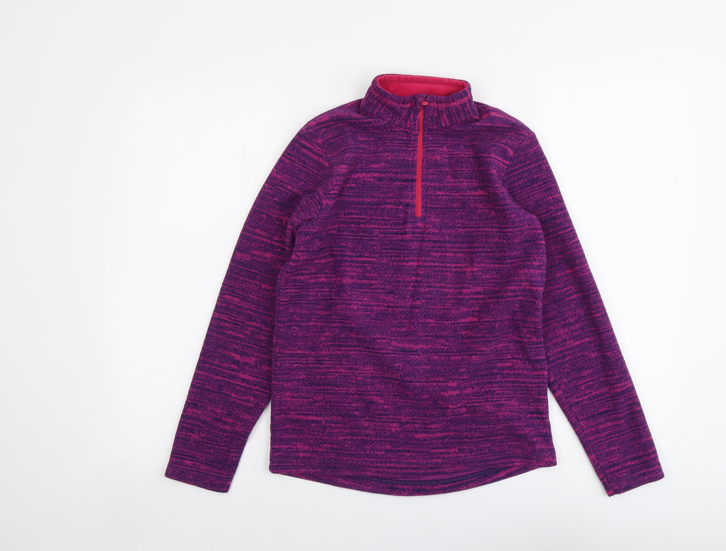 Quechua Girls Purple Geometric Polyester Pullover Sweatshirt Size 12 Years Zip