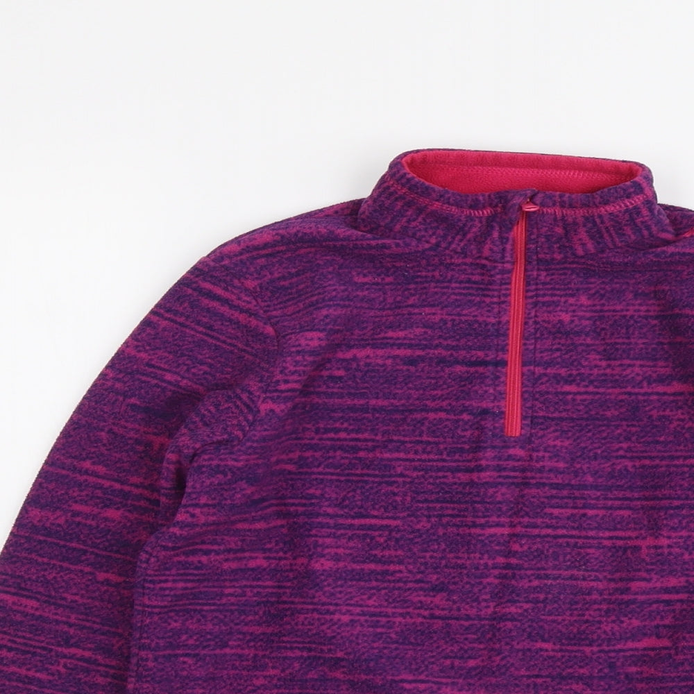 Quechua Girls Purple Geometric Polyester Pullover Sweatshirt Size 12 Years Zip