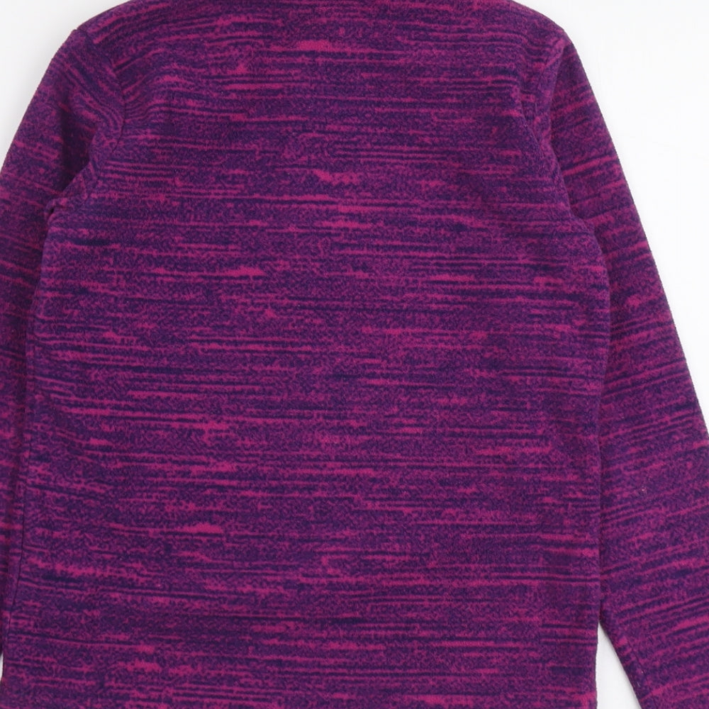 Quechua Girls Purple Geometric Polyester Pullover Sweatshirt Size 12 Years Zip