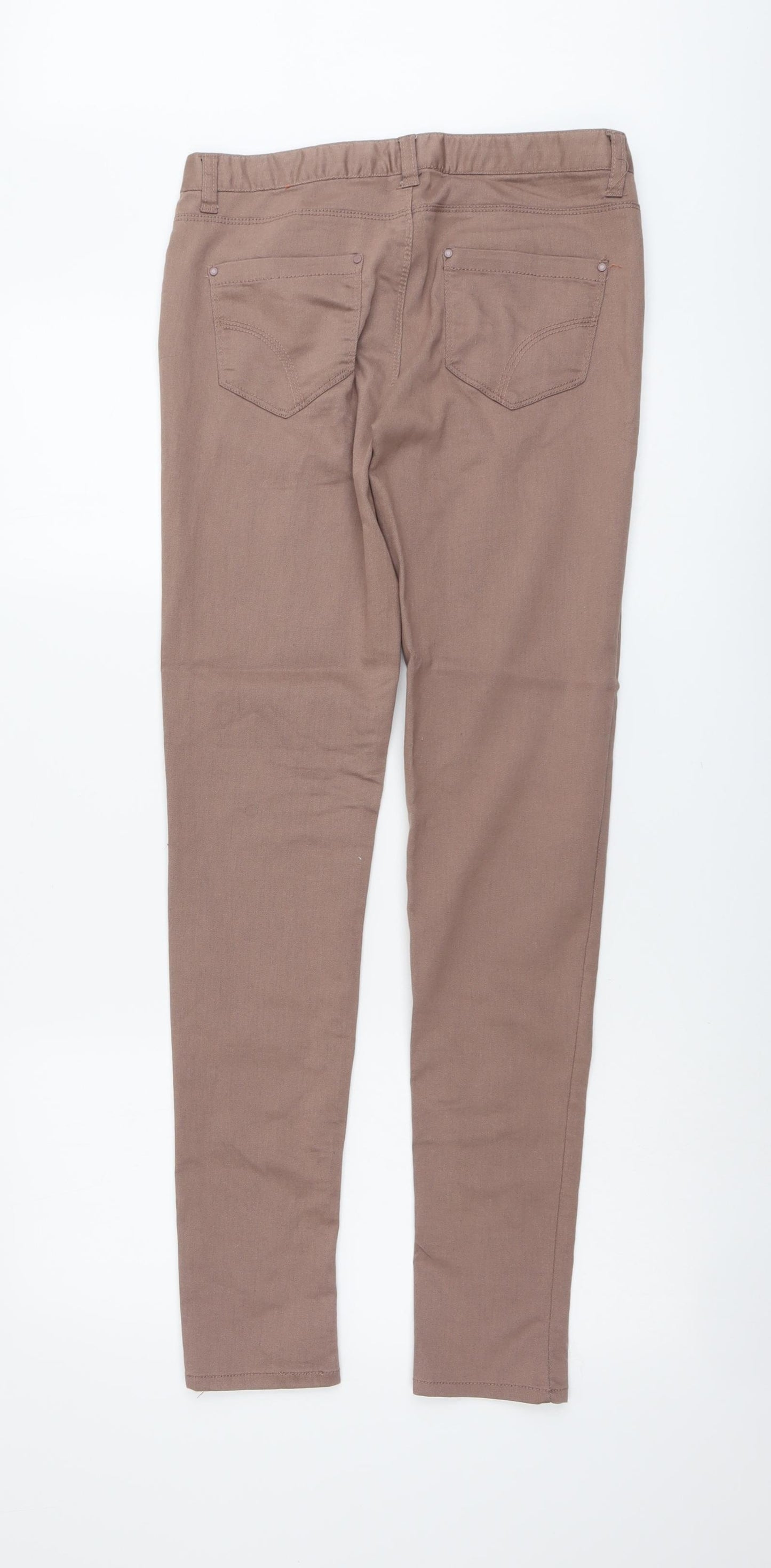 Denim & Co. Womens Brown Cotton Skinny Jeans Size 10 L31 in Regular Button