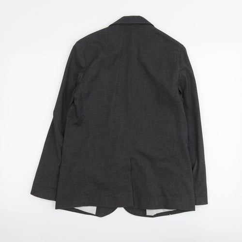 Sparkle & Fade Womens Grey Polyacrylate Fibre Jacket Blazer Size S - Open
