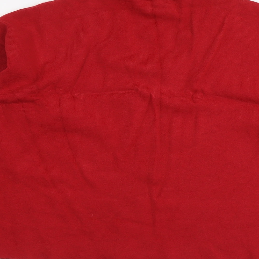 F&F Womens Red Mock Neck Viscose Pullover Jumper Size 14 - Cut Out Detail