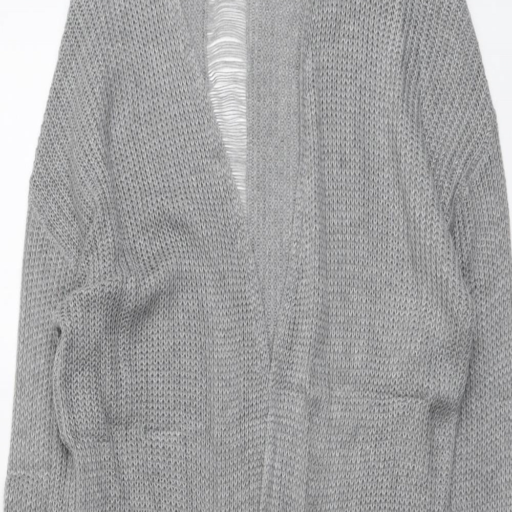 NEXT Womens Grey V-Neck Viscose Cardigan Jumper Size 12