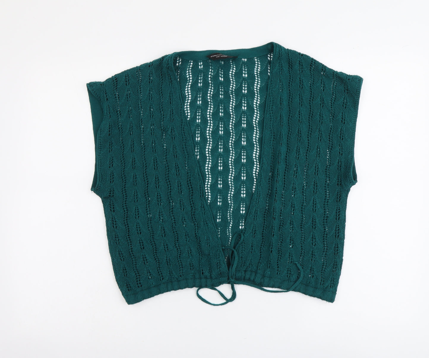 Dorothy Perkins Womens Green V-Neck Acrylic Cardigan Jumper Size 14