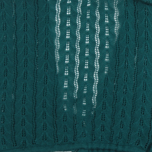 Dorothy Perkins Womens Green V-Neck Acrylic Cardigan Jumper Size 14