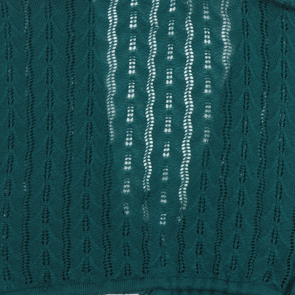 Dorothy Perkins Womens Green V-Neck Acrylic Cardigan Jumper Size 14