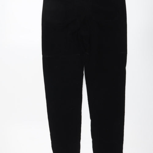 Topshop Womens Black Cotton Trousers Size 28 in L27 in Regular Button
