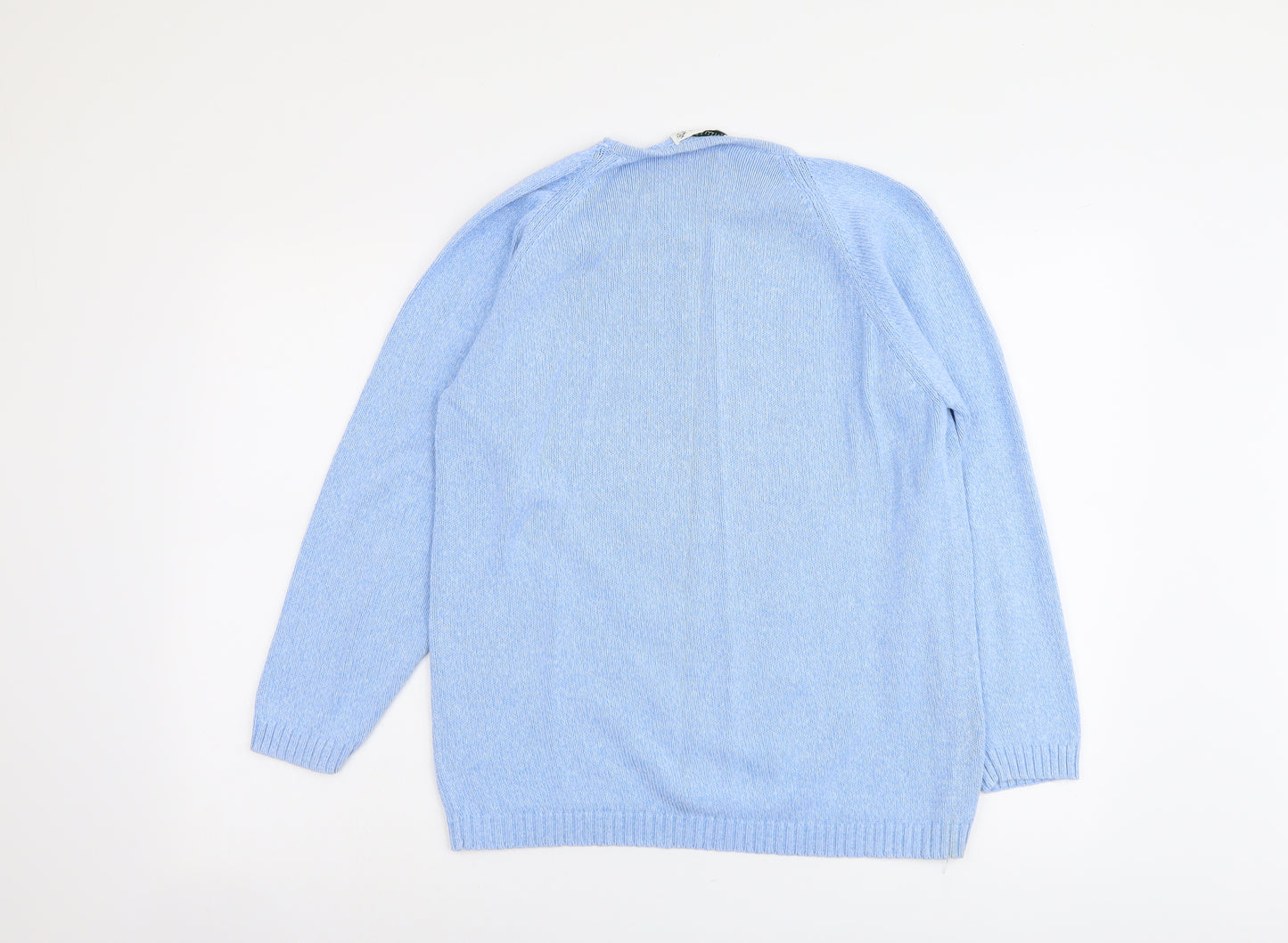 Jumper Womens Blue V-Neck Cotton Pullover Jumper Size M