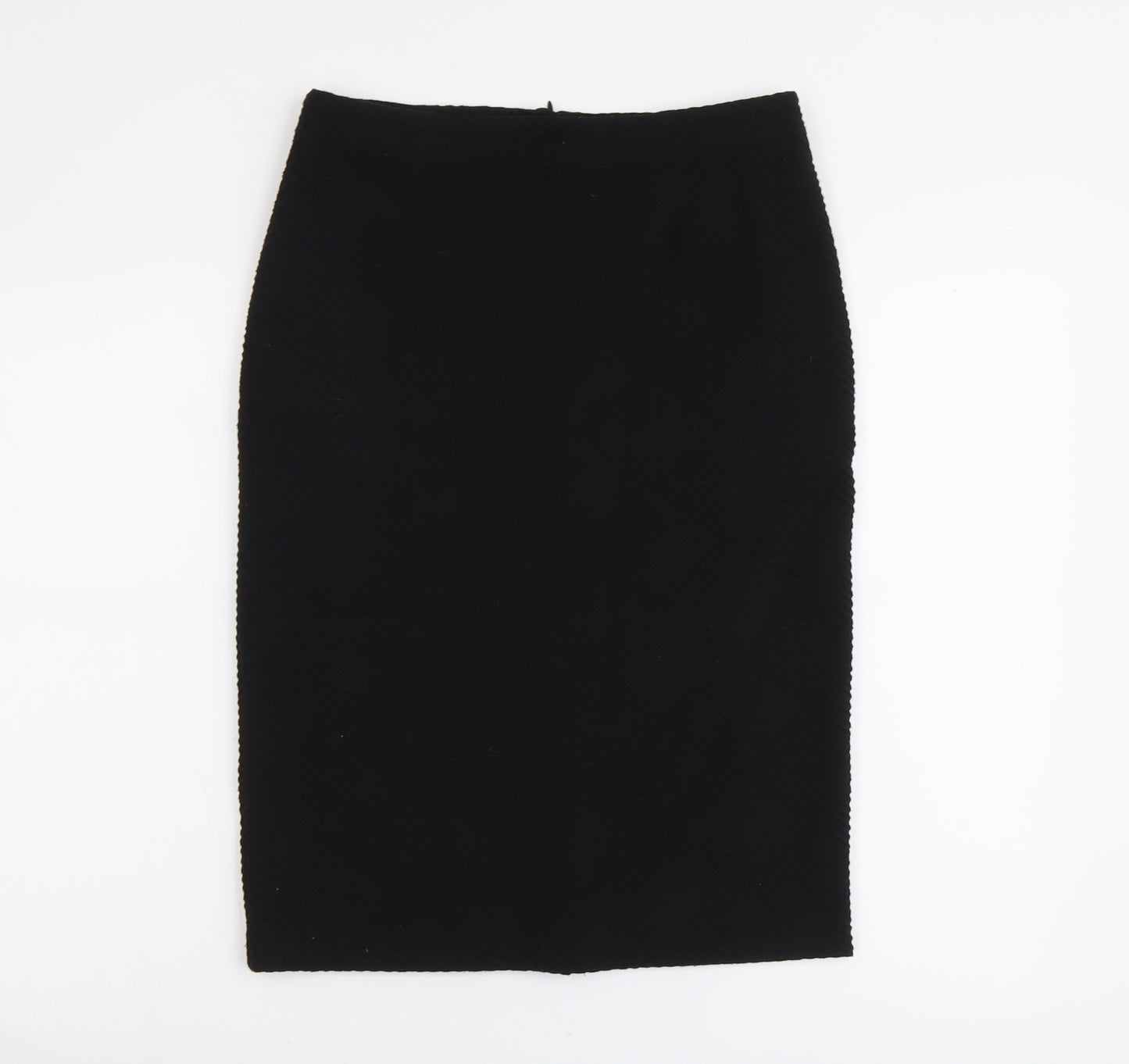 TU Womens Black Polyester Straight & Pencil Skirt Size 12 Zip