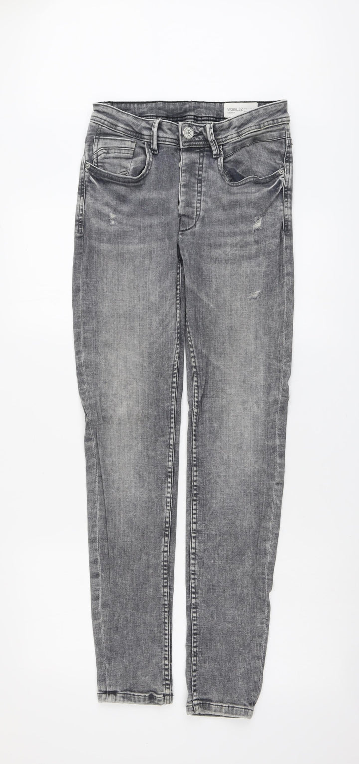 Denim & Co. Mens Blue Cotton Skinny Jeans Size 30 in L32 in Regular Button