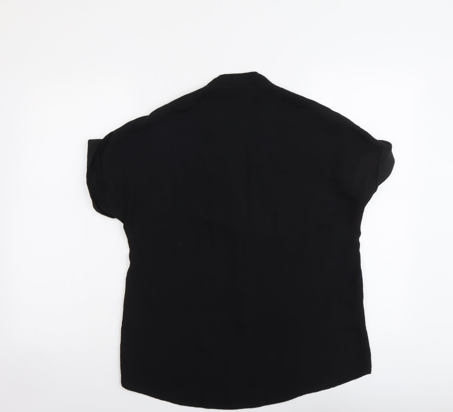 New Look Womens Black Polyester Basic Blouse Size 8 V-Neck