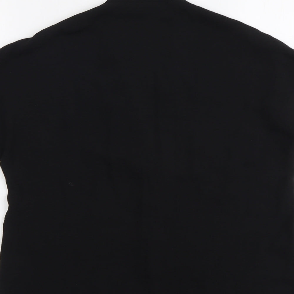 New Look Womens Black Polyester Basic Blouse Size 8 V-Neck