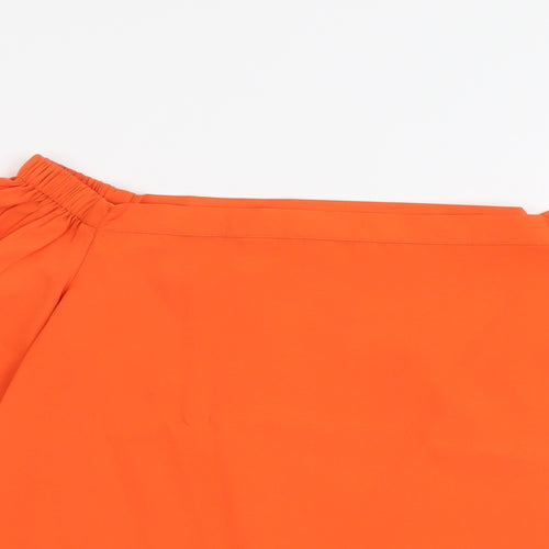 Peacocks Womens Orange Polyester Basic Blouse Size 8 Boat Neck
