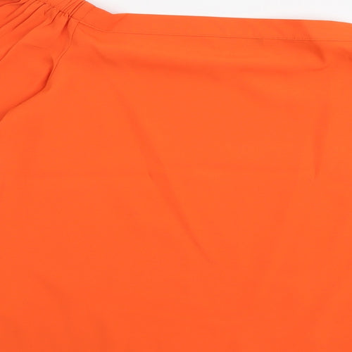 Peacocks Womens Orange Polyester Basic Blouse Size 8 Boat Neck