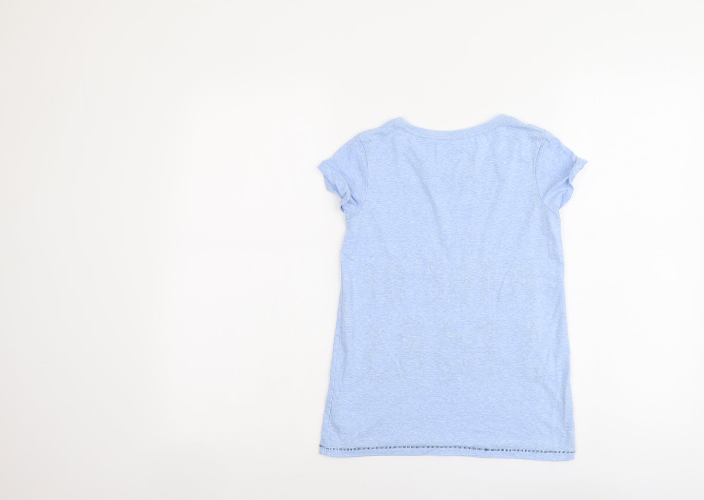 NEXT Girls Blue Cotton Basic T-Shirt Size 9 Years Round Neck Pullover - We Are All Made Of Stars