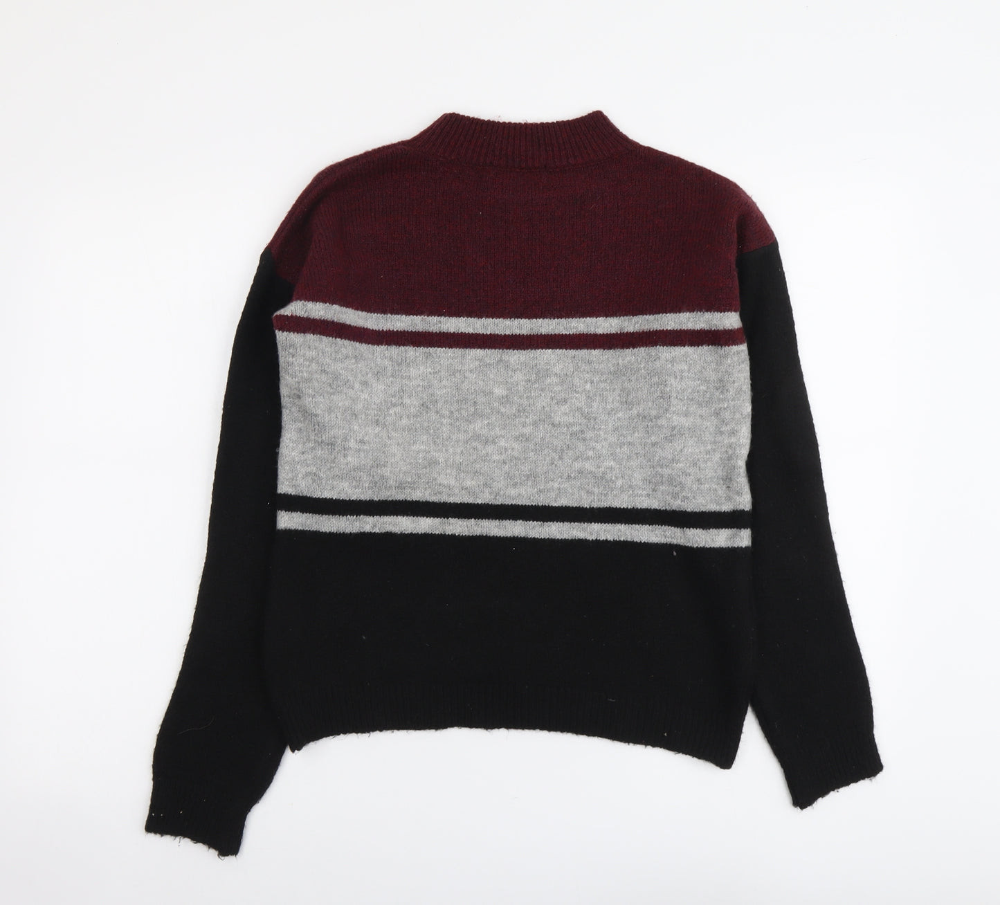 Select Womens Multicoloured Mock Neck Acrylic Pullover Jumper Size 12 - Liberte