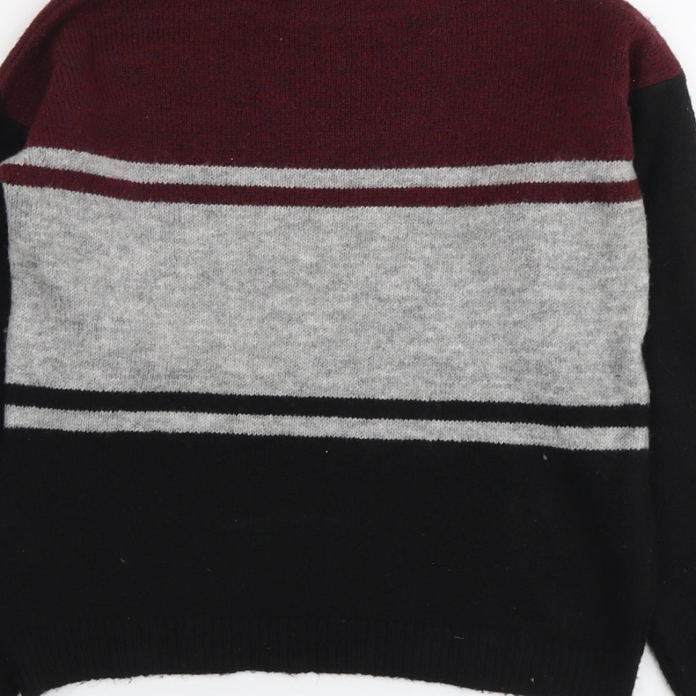 Select Womens Multicoloured Mock Neck Acrylic Pullover Jumper Size 12 - Liberte