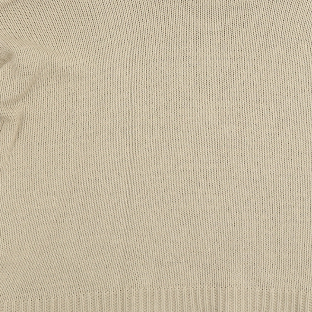 Nasty Gal Womens Beige Round Neck Acrylic Pullover Jumper Size M