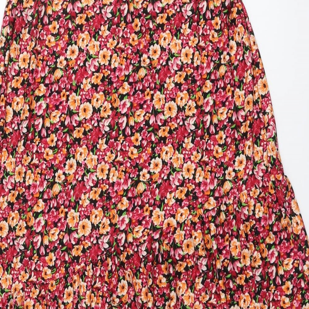 QED London Womens Multicoloured Floral Polyester A-Line Skirt Size 8
