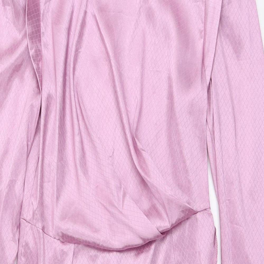 Nasty Gal Womens Purple Polyester Shift Size 10 Mock Neck Zip