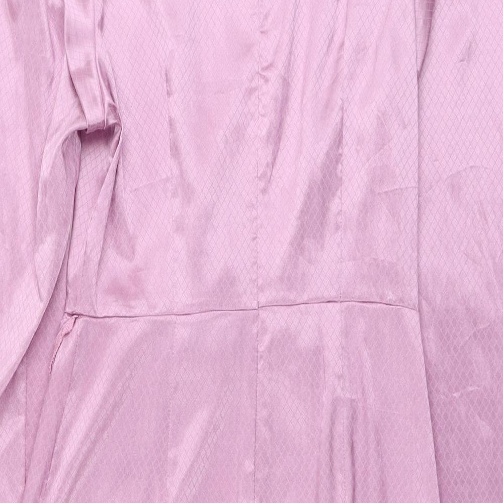 Nasty Gal Womens Purple Polyester Shift Size 10 Mock Neck Zip