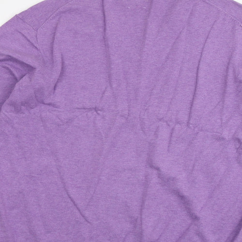 JP.Cole Mens Purple V-Neck Cotton Pullover Jumper Size L Long Sleeve