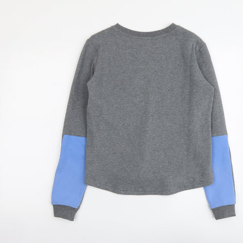 More Mile Girls Grey Geometric Cotton Pullover Sweatshirt Size 13-14 Years Pullover