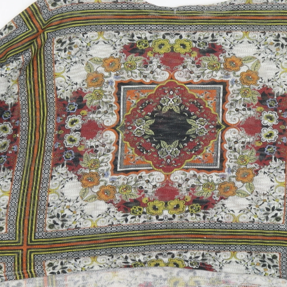 River Island Womens Multicoloured Geometric Polyester Basic Blouse Size 6 Round Neck