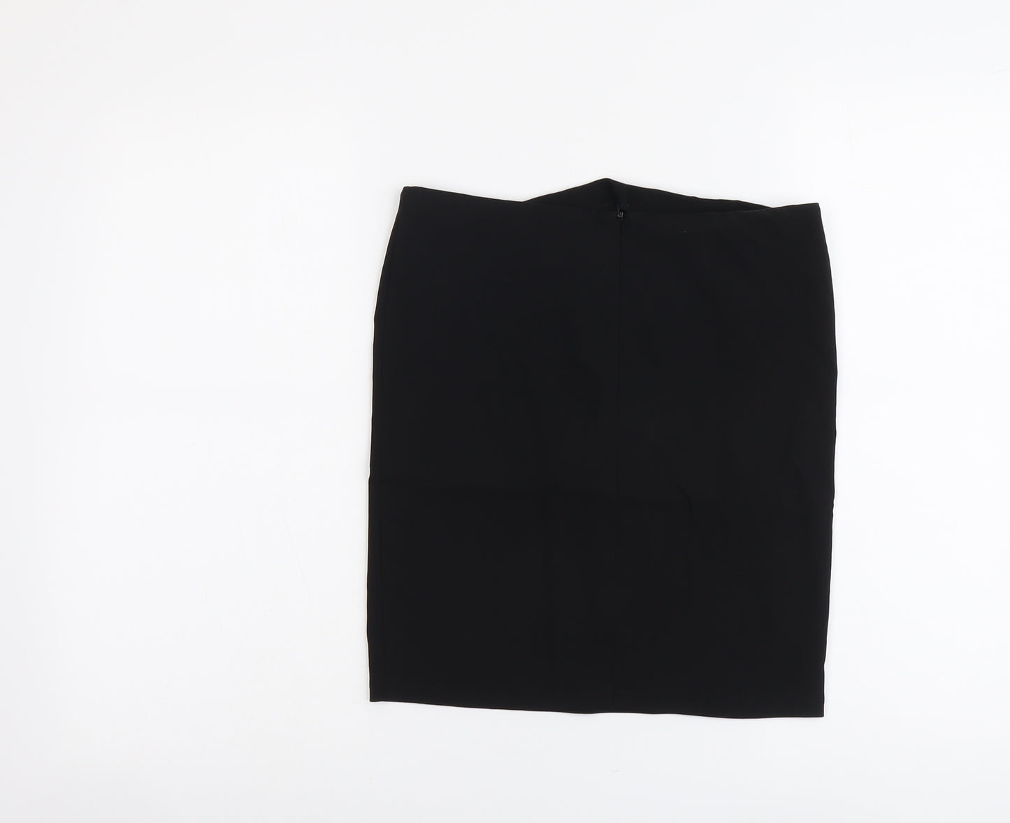 Selext Womens Black Viscose Mini Skirt Size 8 Zip