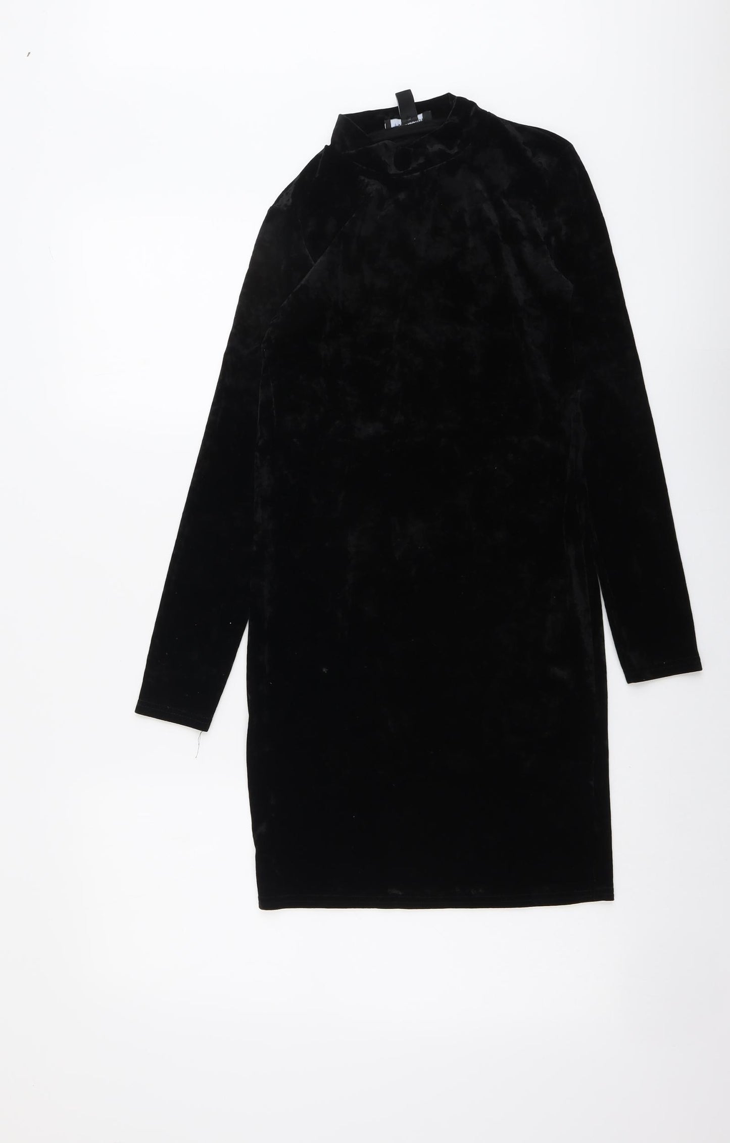 New Look Womens Black Polyester Shift Size 12 Mock Neck Pullover