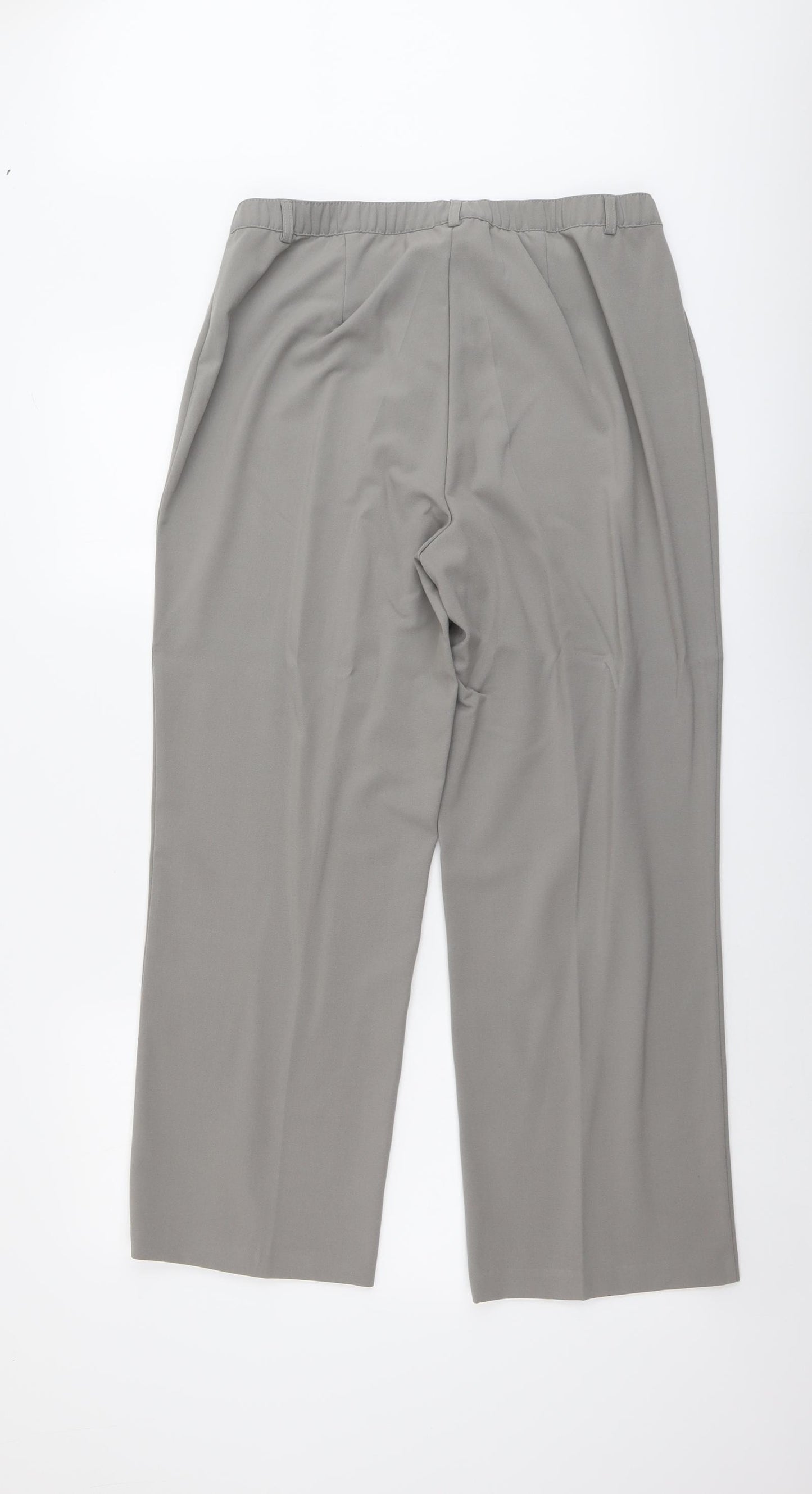 Damart Womens Grey Polyester Trousers Size 16 L27 in Regular Button