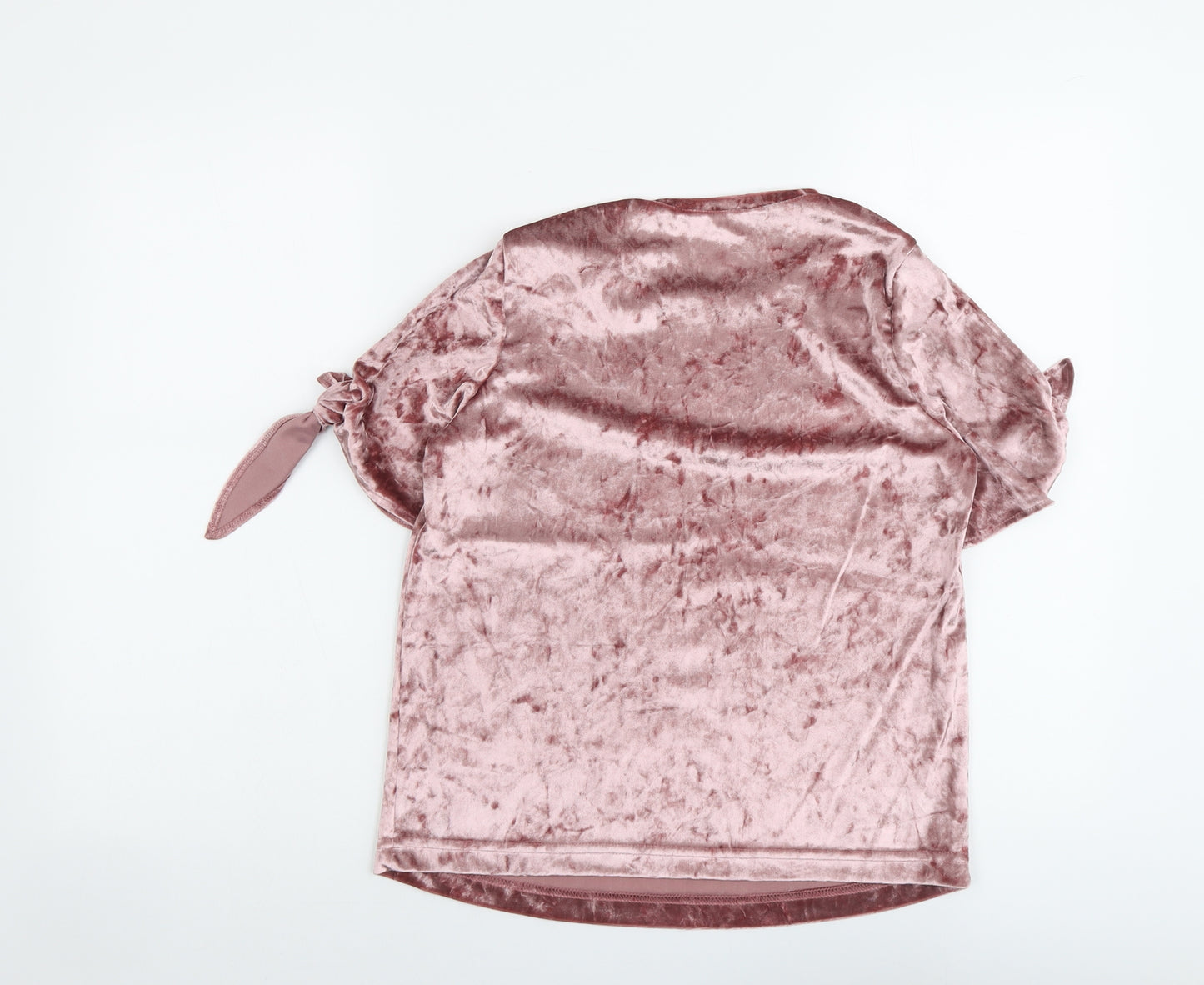 Primark Womens Pink Polyester Basic T-Shirt Size 8 Round Neck