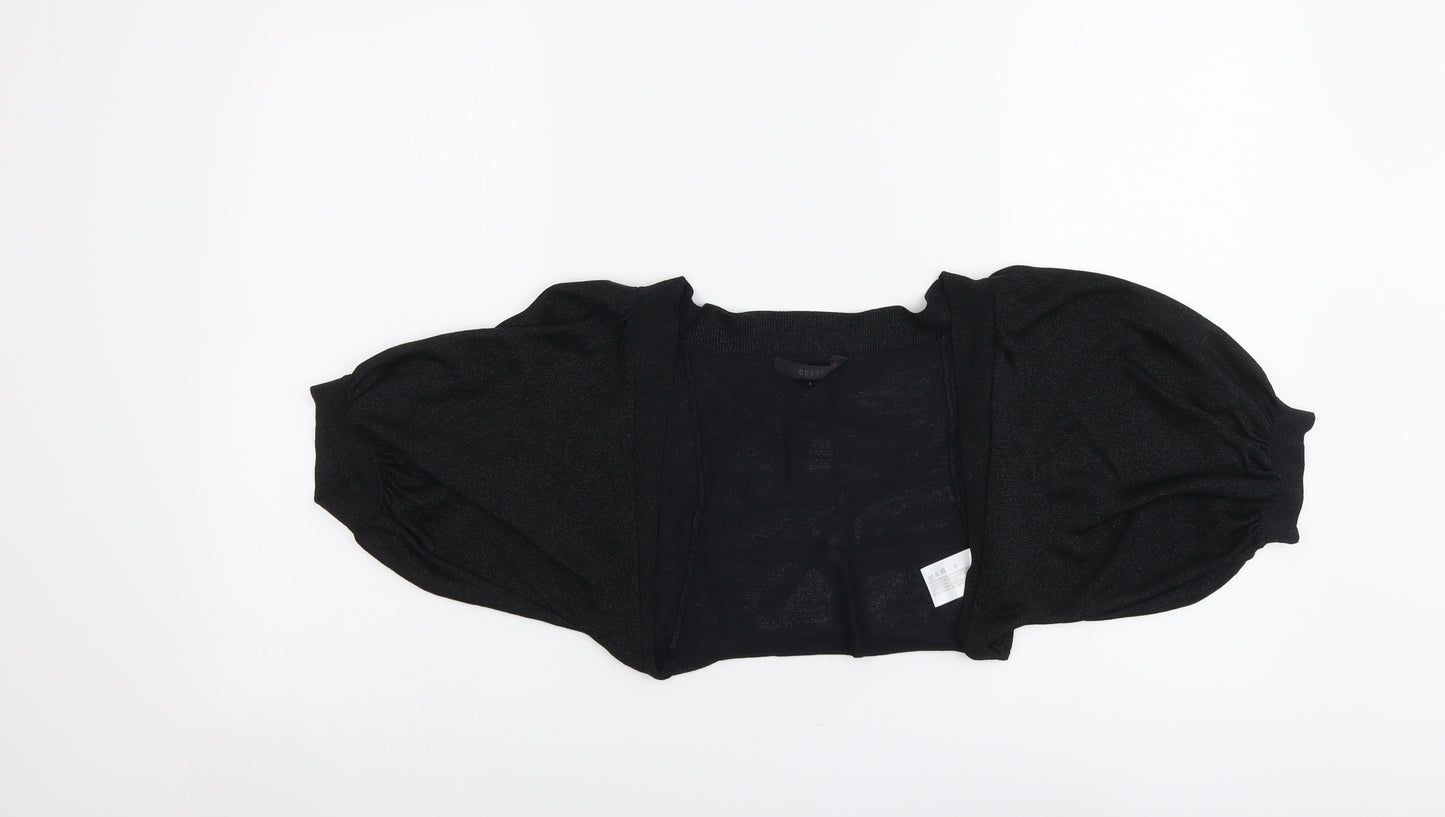 Coast Womens Black V-Neck Viscose Cardigan Jumper Size S - Cropped