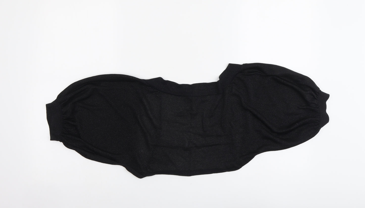 Coast Womens Black V-Neck Viscose Cardigan Jumper Size S - Cropped