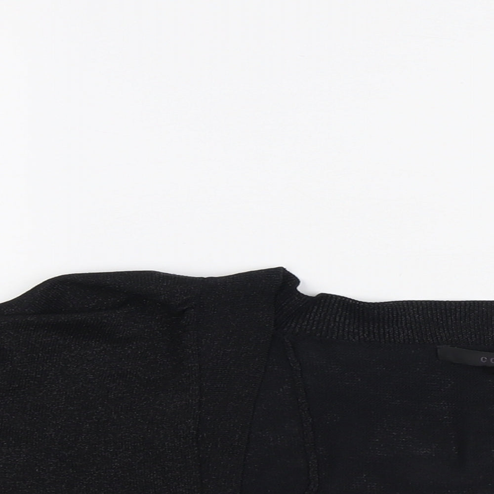 Coast Womens Black V-Neck Viscose Cardigan Jumper Size S - Cropped