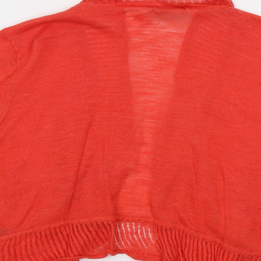 M&Co Womens Red V-Neck Ramie Cardigan Jumper Size 2XL