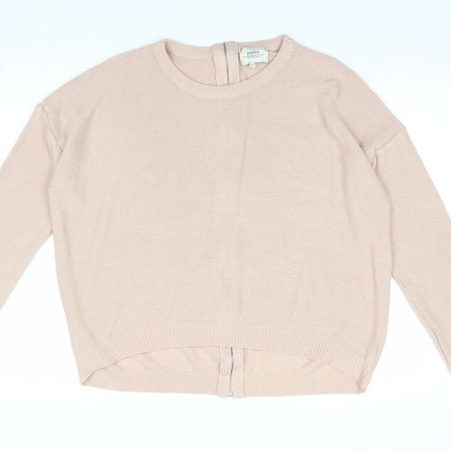 Papaya Womens Pink Boat Neck Acrylic Pullover Jumper Size L