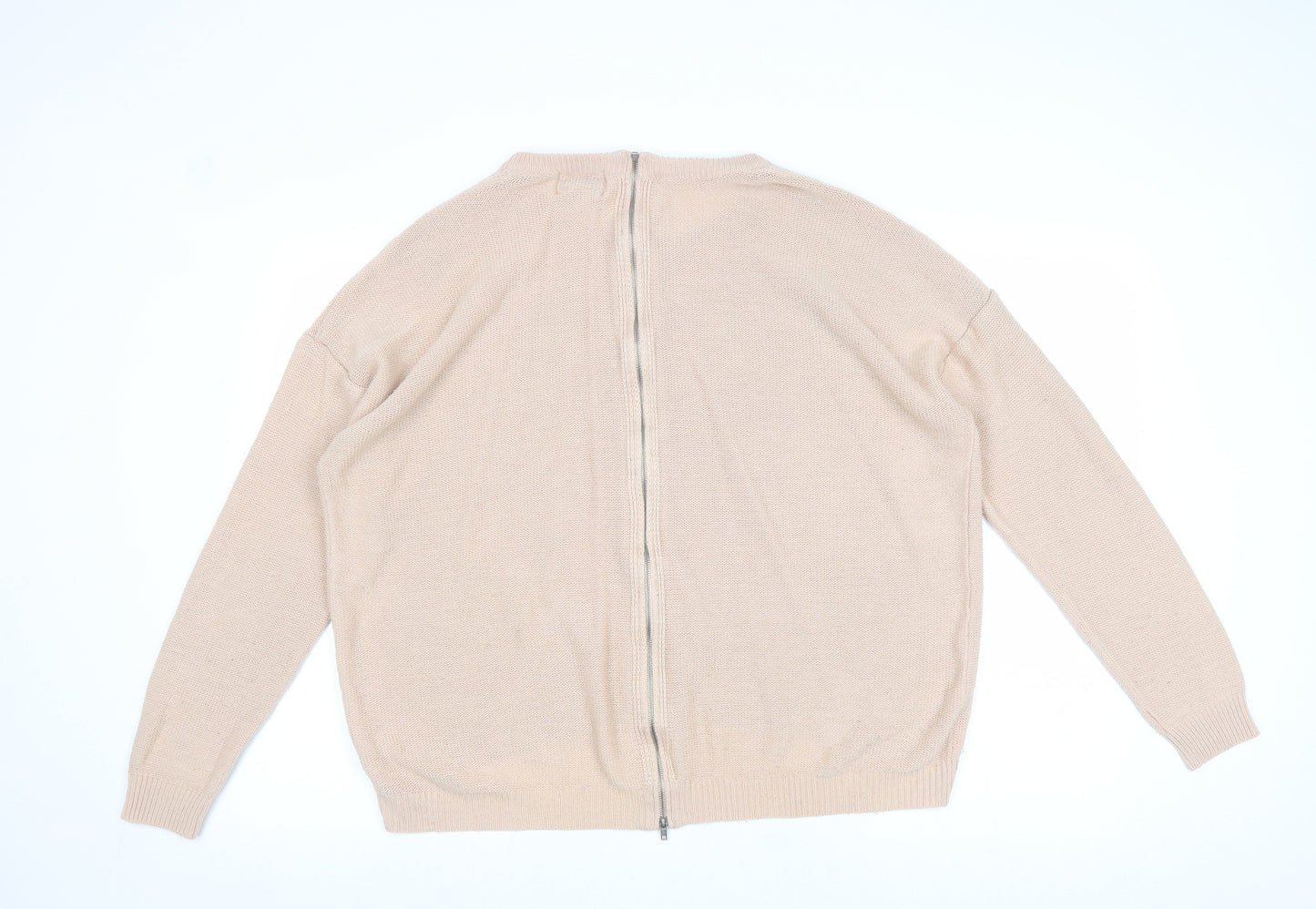 Papaya Womens Pink Boat Neck Acrylic Pullover Jumper Size L