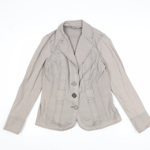 BHS Womens Grey Jacket Blazer Size 10 Buckle