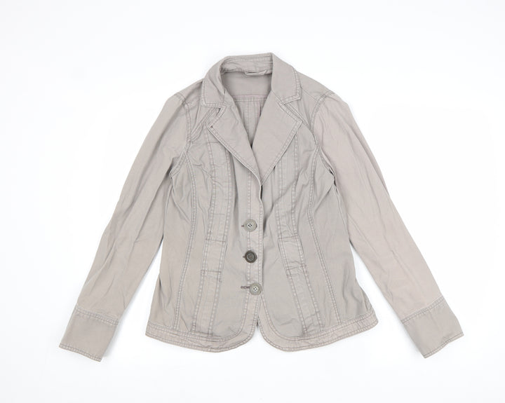 BHS Womens Grey Jacket Blazer Size 10 Buckle