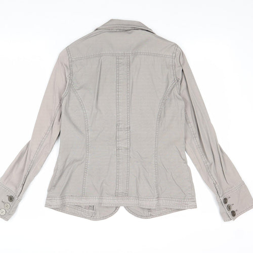 BHS Womens Grey Jacket Blazer Size 10 Buckle